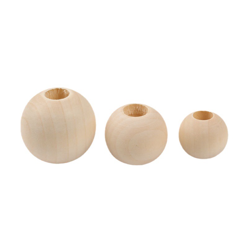 Wholesale Large Hole Wood Beads 6-50mm Handmade Beads Log Loose Beads Lotus Wood Round Beads DIY Hemu Jewelry Accessories
