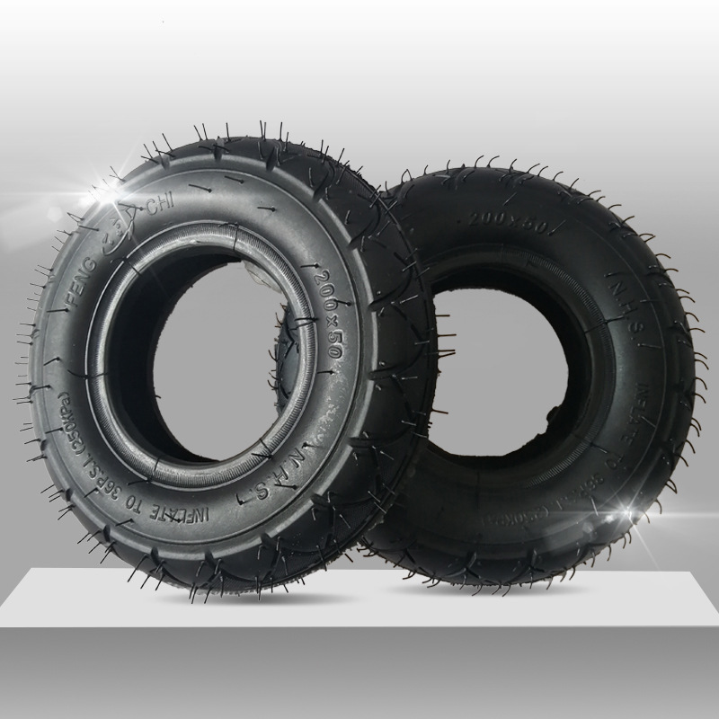 200*50 Football Flower 8inch Inflatable Wheel Tire Cart Little Dolphin Electric Vehicle Wear-Resistant Scooter Tire Wholesale