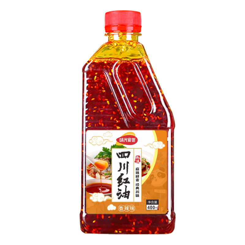 Authentic Sichuan Chili Oil 400ml Residue-Free Spicy Spicy Spicy Spicy Spicy Red Oil Dip Coloring Spicy Oil Commercial