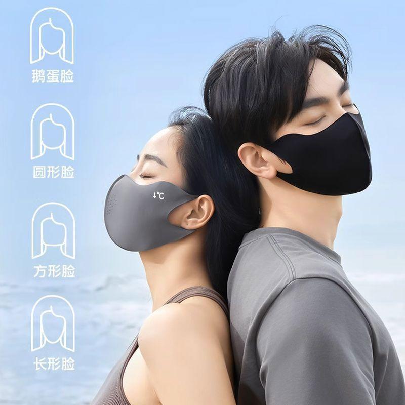 2025 New Sunscreen Mask Women's Summer Anti-UV Eye Corner Vent Mask High Color Ice Silk Face Mask for Men