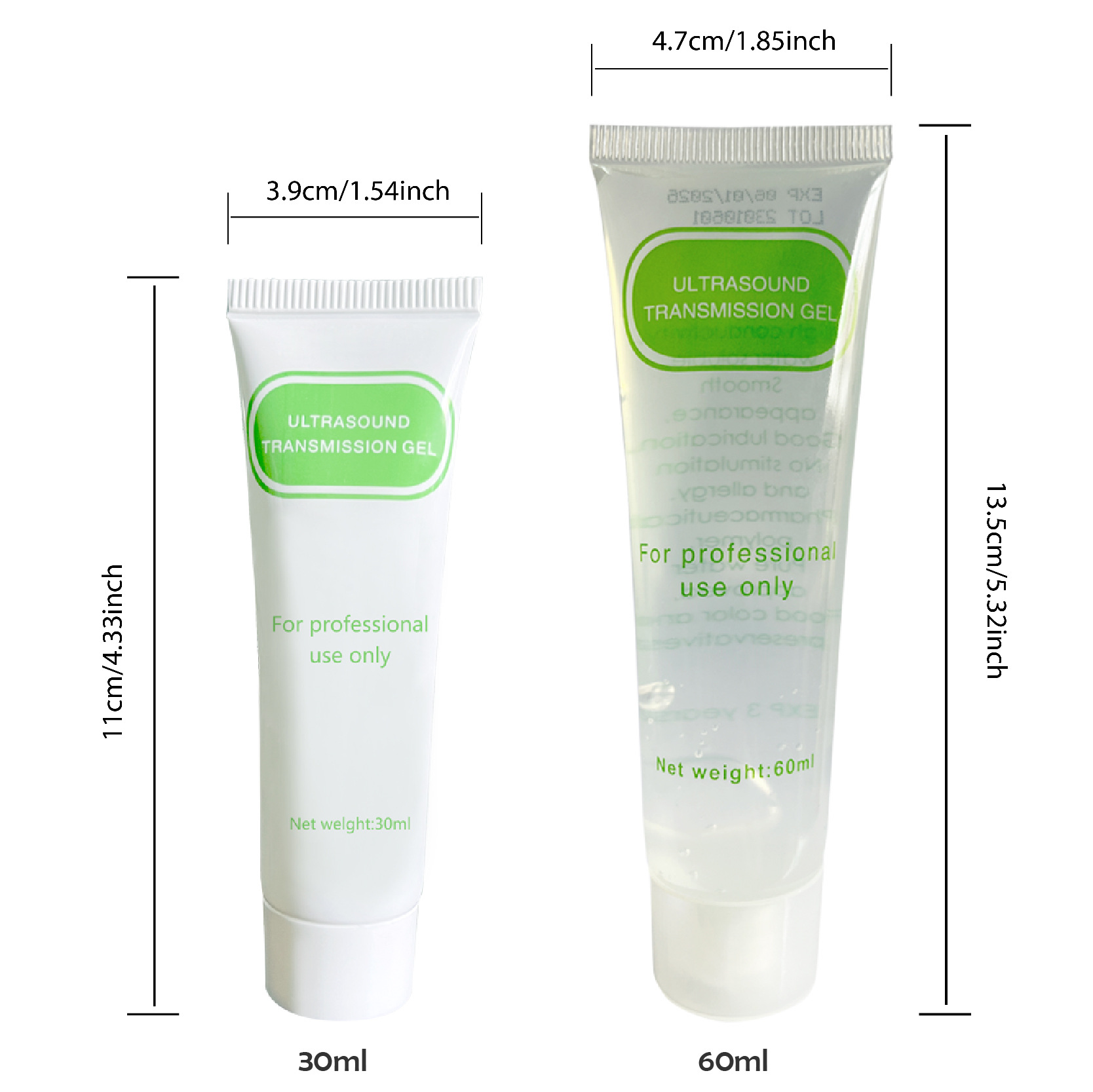 Medical Ultrasonic Coupling Gel 250Ml30Ml60Ml Pregnant Women Fetal Heart Monitoring B-Ultrasound Coupling Agent Fetal Heart Rate Meter