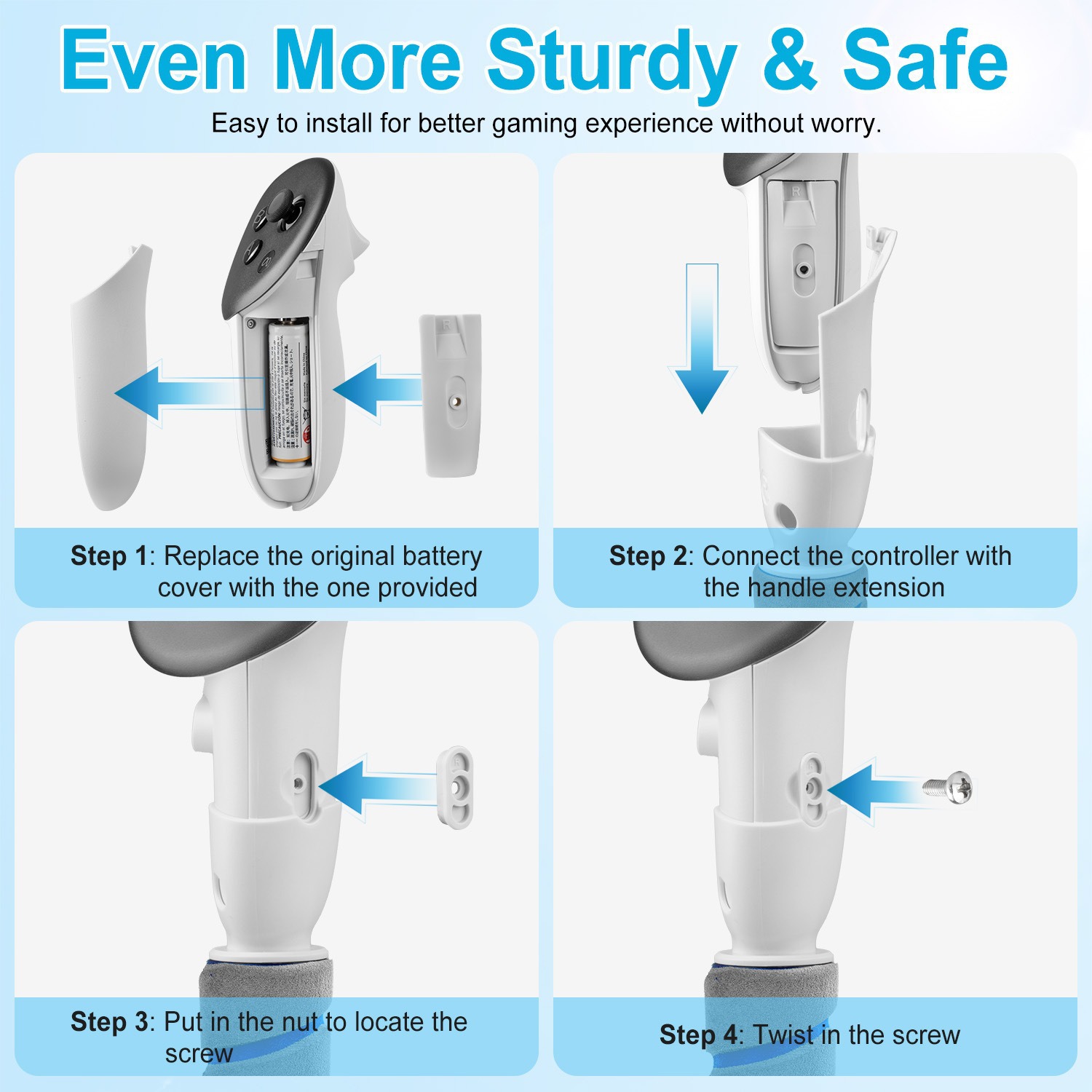 Meta Quest2/3/3S Extended Handle Game Controller Expansion Accessories Golf Rhythm Lightsaber Anti-Slip