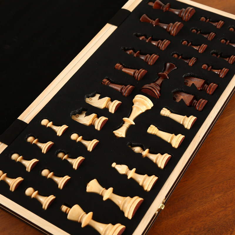 Chess Magnetic Solid Wood Foldableing Chessboard Kidsren's Entry Adult Competition Extra Large Chess