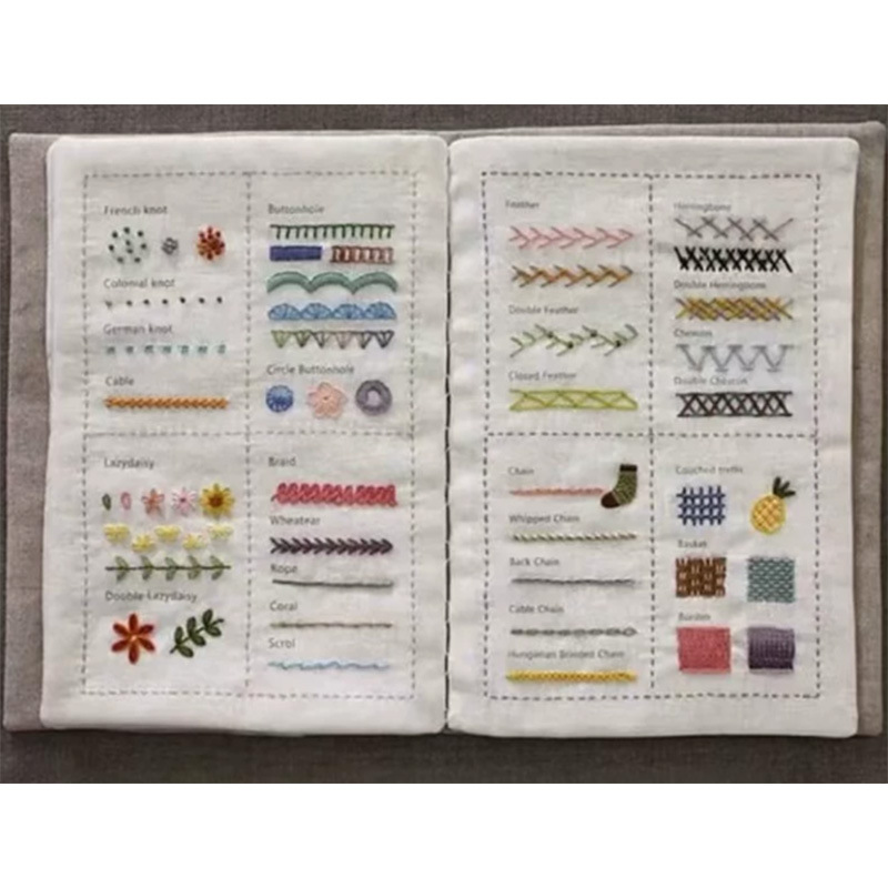 Cross-border explosions new stitch book stitch book DIY stitch sample book flax embroidery lovers book
