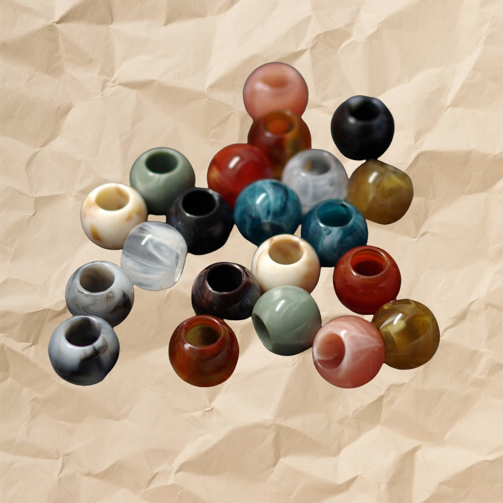 Acrylic Large Hole Two-Color Beads Loose Beads Clothing Accessories DIY Materials Jewelry Accessories Factory Direct Sales Wholesale