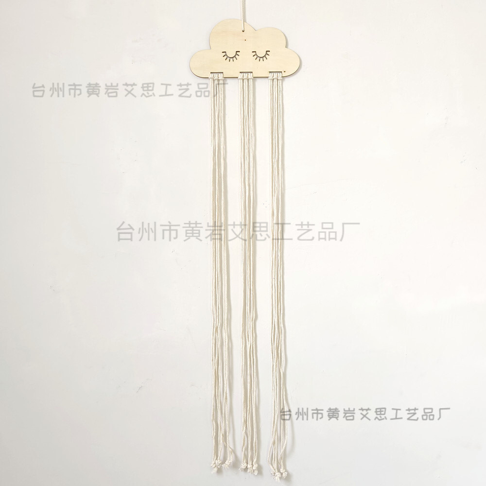 Cross-Border Ins Scandinavian Style Wood Chip Cloud Hairpin Storage with Princess Hairband Jewelry Organizing Pendant DIY Accessory Bag