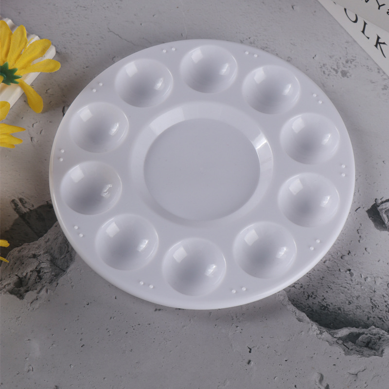 10-hole palette 17cm round large watercolor art student palette pp plastic palette factory outlet