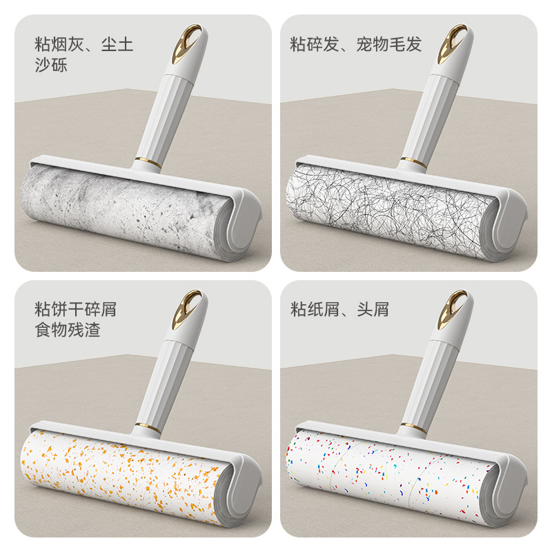 Household Lint Roller with Long Handle, Available in Short and Long Versions, Tear-Off Lint Paper, Clothing and Pet Hair Remover