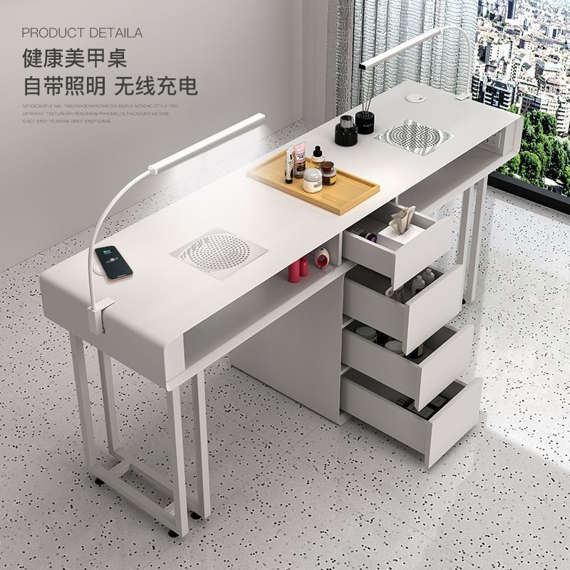Manicure Table and Chair Set Special Price Economical Single and Double Accessible Luxury Multi-Functional Popular Ins Manicure Table Cream Style