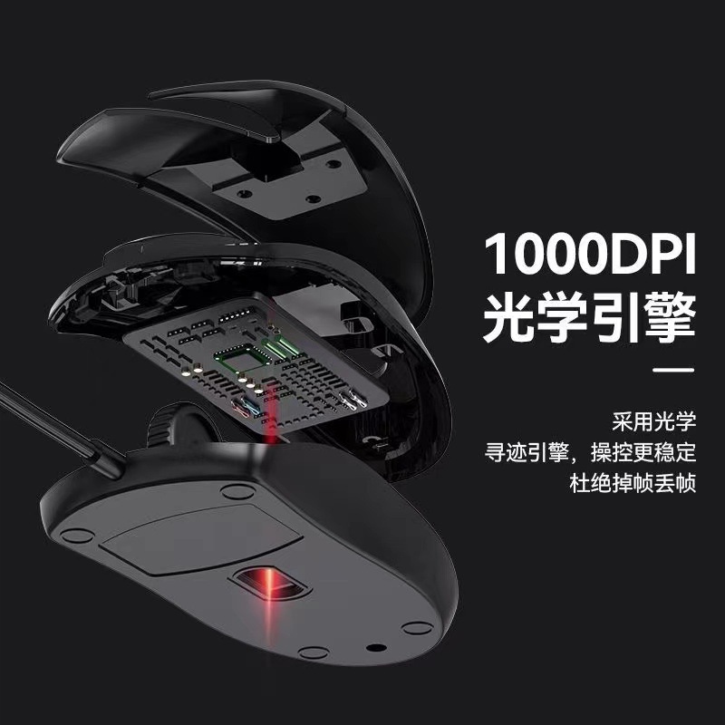 Senloni V1 Wired Optical Mouse for Office and Home Use Extended 1.5m Wire Silent Mouse Wholesale Factory Mouse