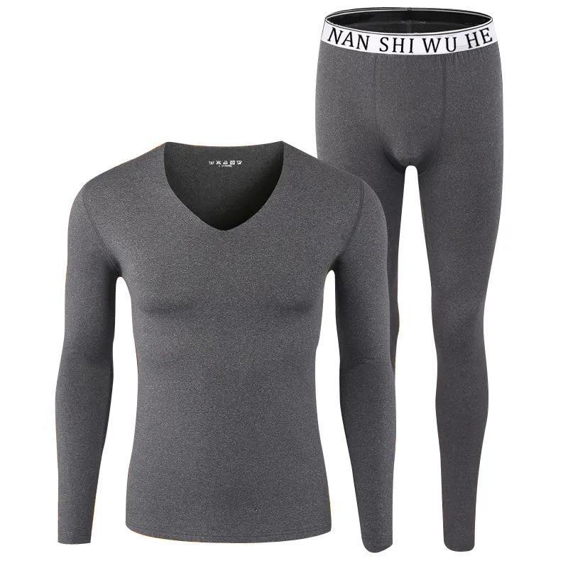 Thermal Underwear Set Seamless Fleece Thin V-Neck Youth Winter Autumn Clothing Base Layer Thermal Pants