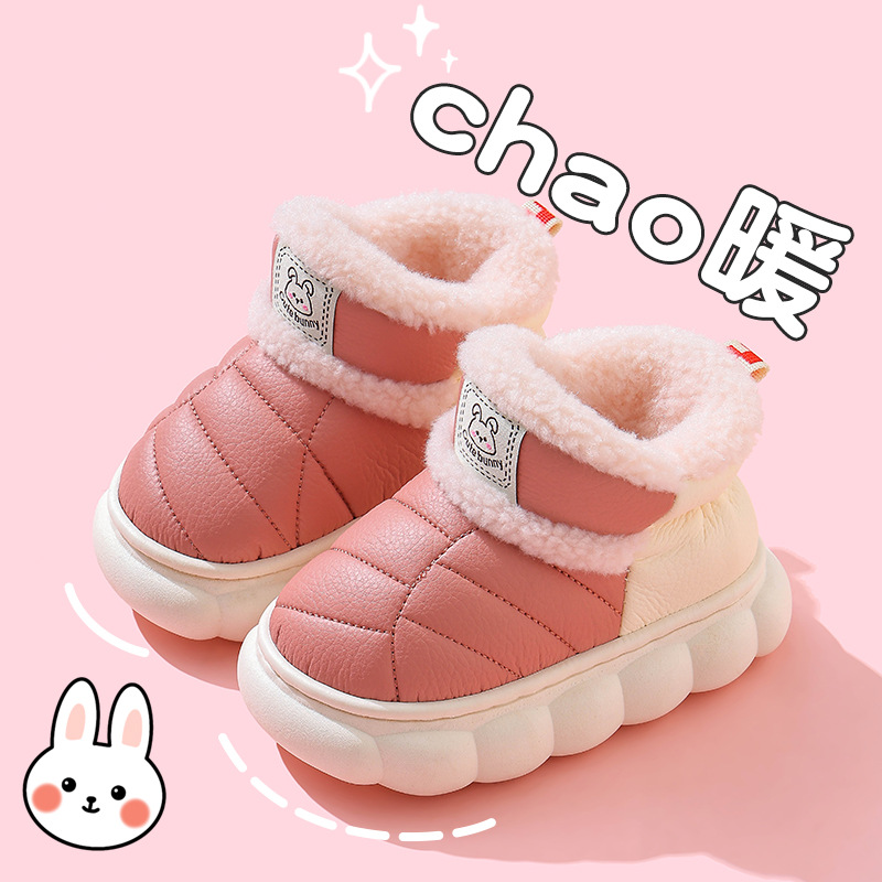 Новые зимние ботинки для детей 2025 года, теплые, с флисовой подкладкой, водонепроницаемые, с толстой подошвой