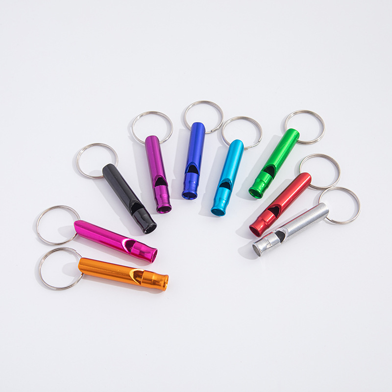 Aluminum alloy color small whistle fire field survival whistle small key chain advertising creative logo small gift