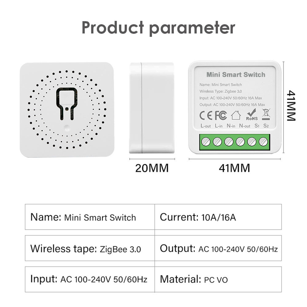 Ewelink Zigbee3.0 Smart Switch Mini Cassette Switch Single Open Dual Control Alaxa Voice