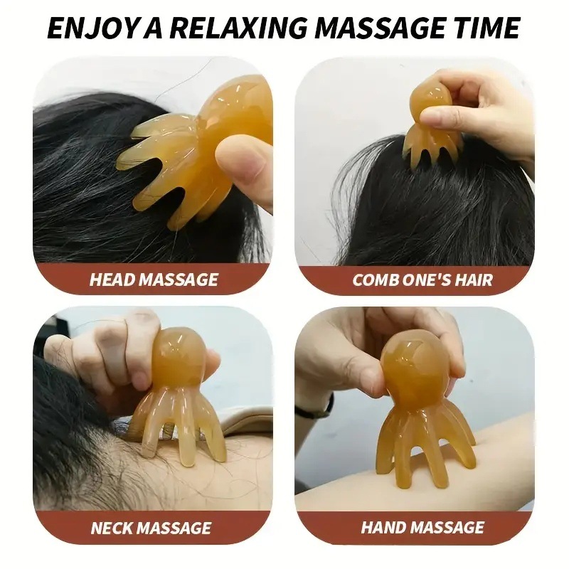 Cross-Border Massage Comb for Head Meridian Clearing, Octopus Comb for Scalp Massage and Acupuncture Points to Relieve Itching