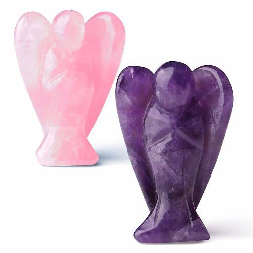 Cross-Border Natural Stone Hot-Selling Carved Gemstone Peace Angel Pocket Guardian Angel Healing Statue Ornaments