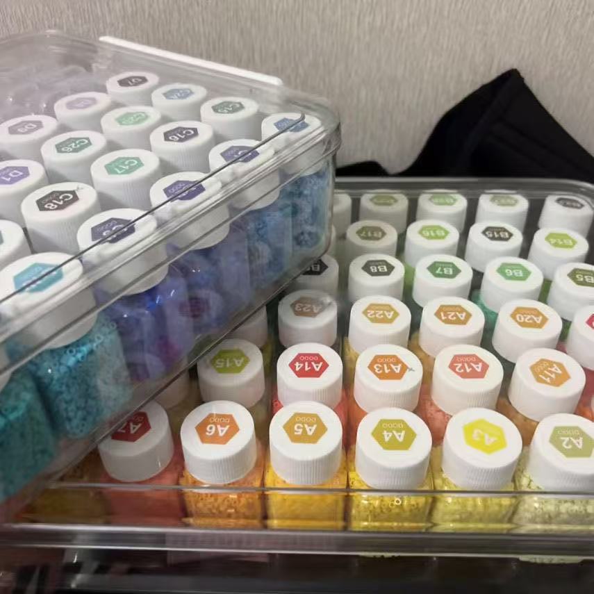 【30Ml】【50Ml】Square Bottle for Organizing and Storing Beads, Square Transparent Large-Capacity Handmade Tool Box