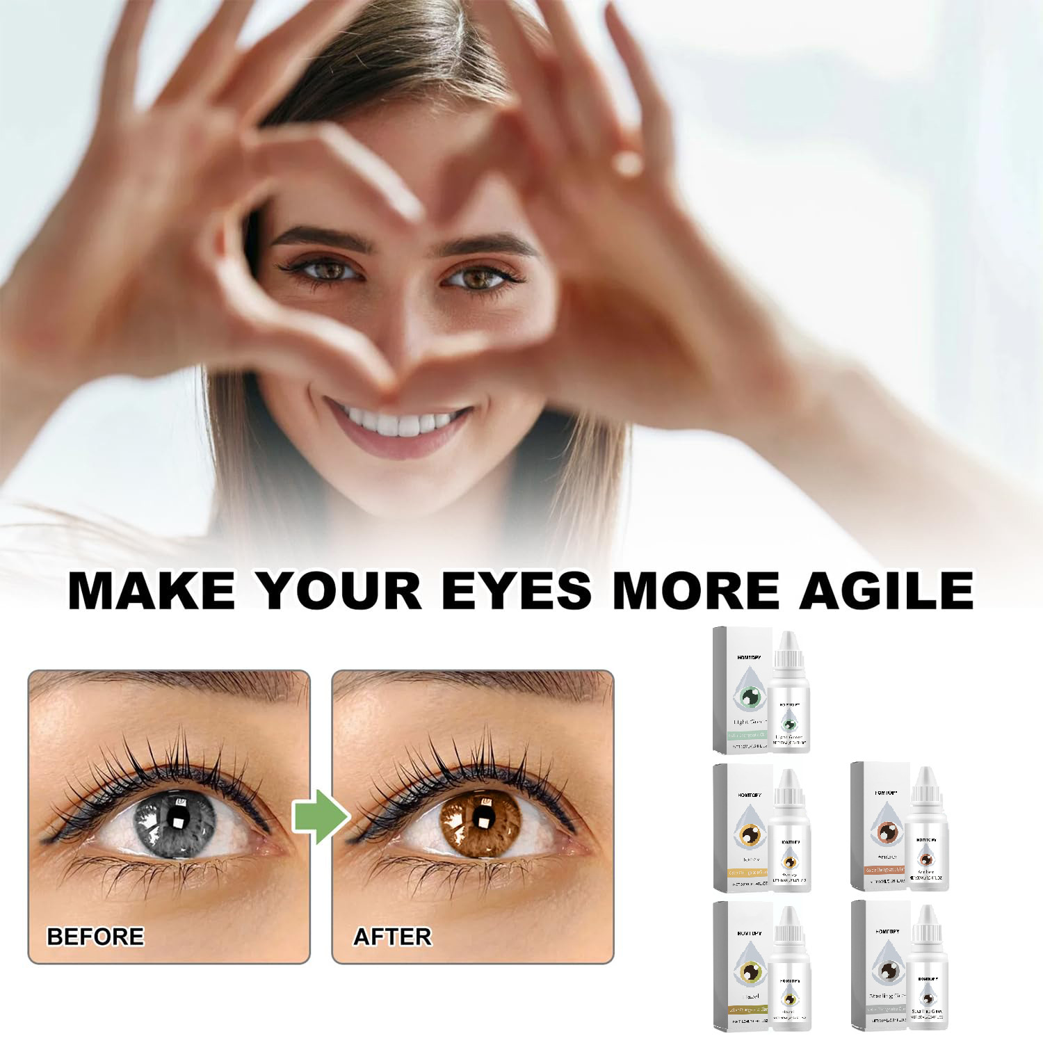 HOMTOPY Ease Glasses Tiredness Dry Moisturizing Eye Color Eye Drops Blurred Vision Eye Drops