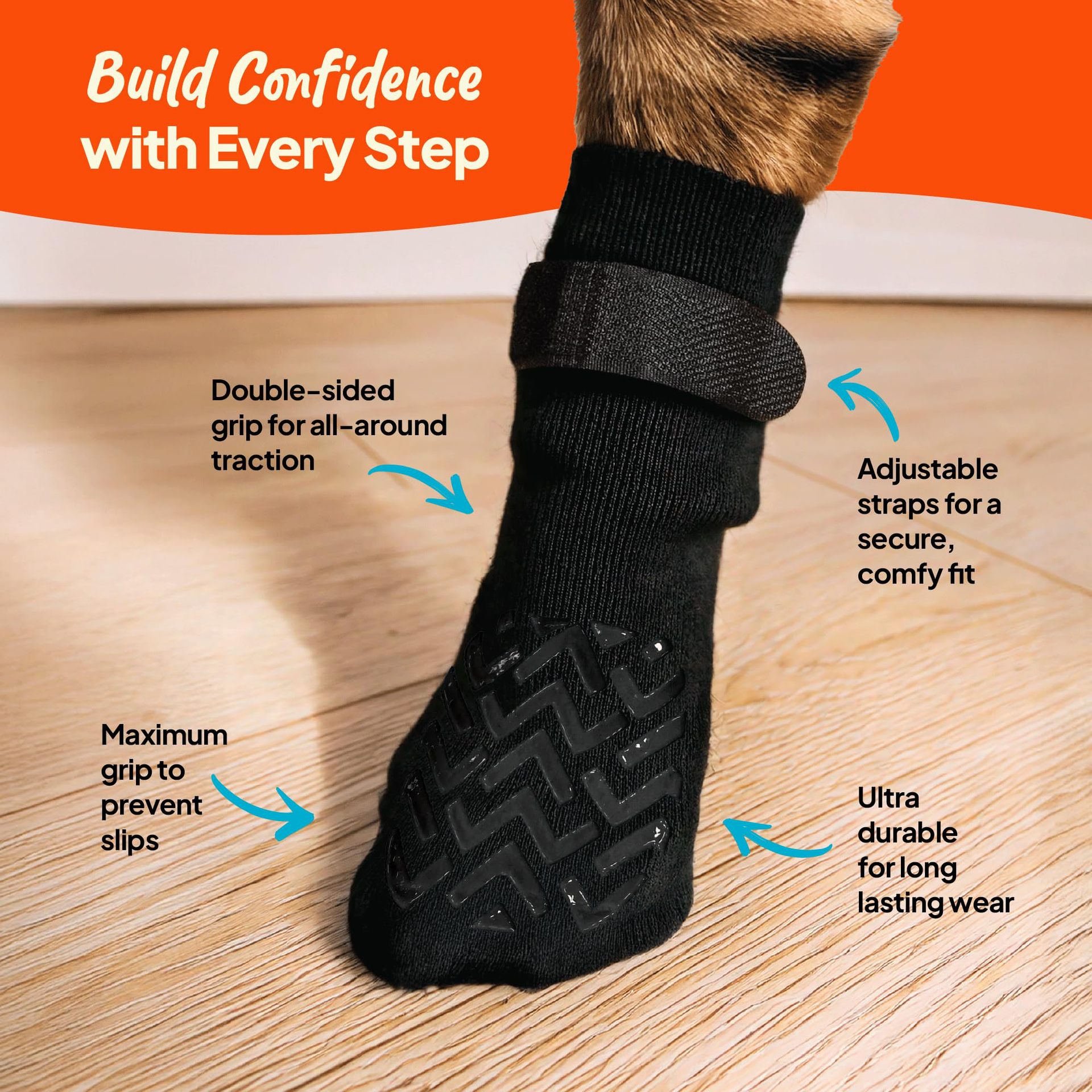 Cross-Border New Pet Socks, Non-Slip Dog Socks, Velcro to Prevent Licking, Protect Paws, Outdoor Dog Socks