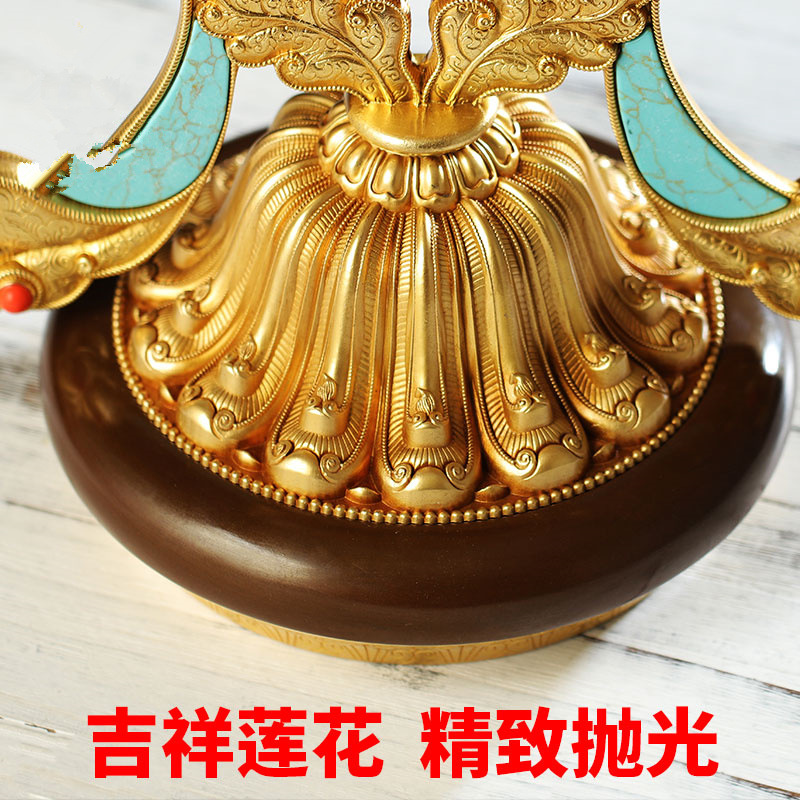 Xizang Huibao Bronze Antique Gold-plated Auspicious Falun Golden Lun Buddha Hall offering ornaments spiritual practice tantric instrument large size