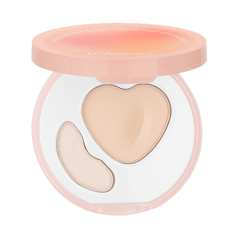 Dual-Effect Radiant Three-Dimensional Peach Highlighter Palette Matte Facial Brightening Contouring All-In-One Palette Tear Trough Concealer Dual Highlighter Cream