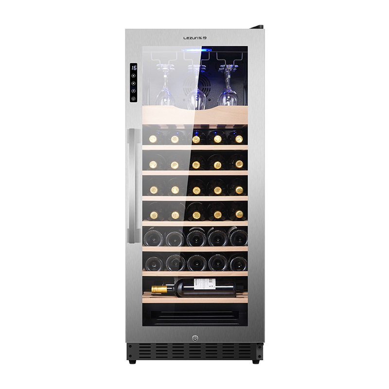 Stainless steel wine cabinet 158L household wine cabinet ice bar commercial embedded intelligent electronic moisturizing wine cabinet wholesale