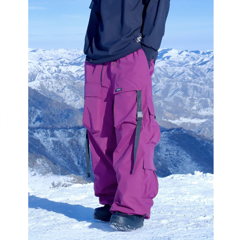 Snow Pants Men's and Women's Heavy Industry Violet Waterproof Ski Pants Warm New Arrival Men's Thickened 2024 American Style Snowboard