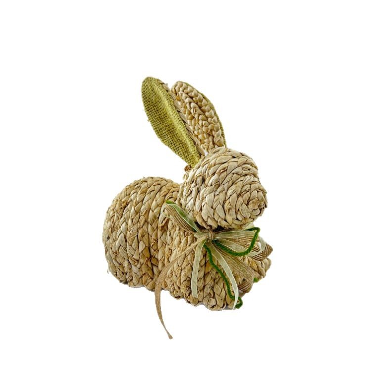 Straw White Tail Rabbit Ornaments Handicrafts Feather Live Doll Doll Wholesale Rabbit