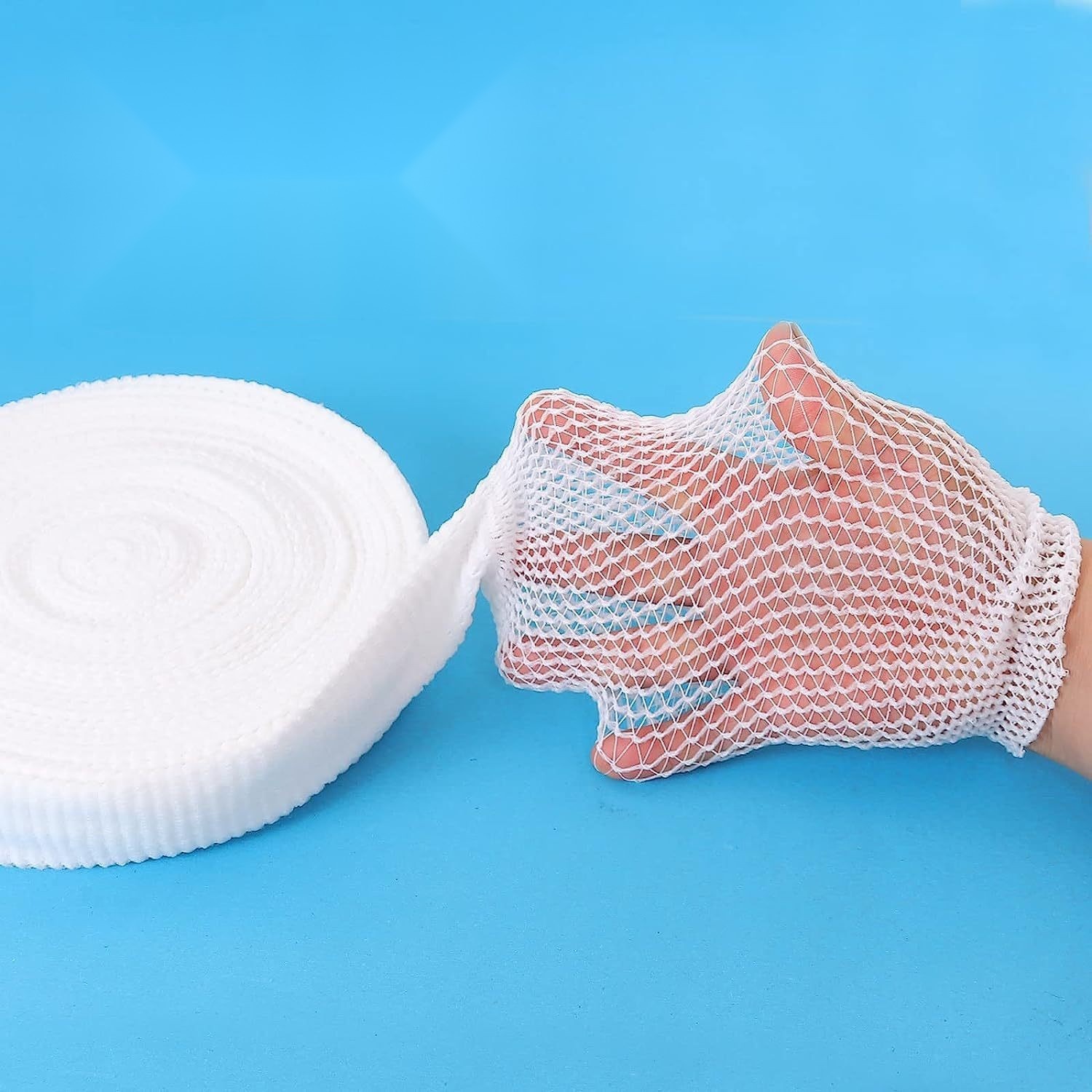 Cross-Border Breathable Mesh Cap Tubular Bandage Spandex Arm Calf Finger Elastic Tubular Mesh Bandage