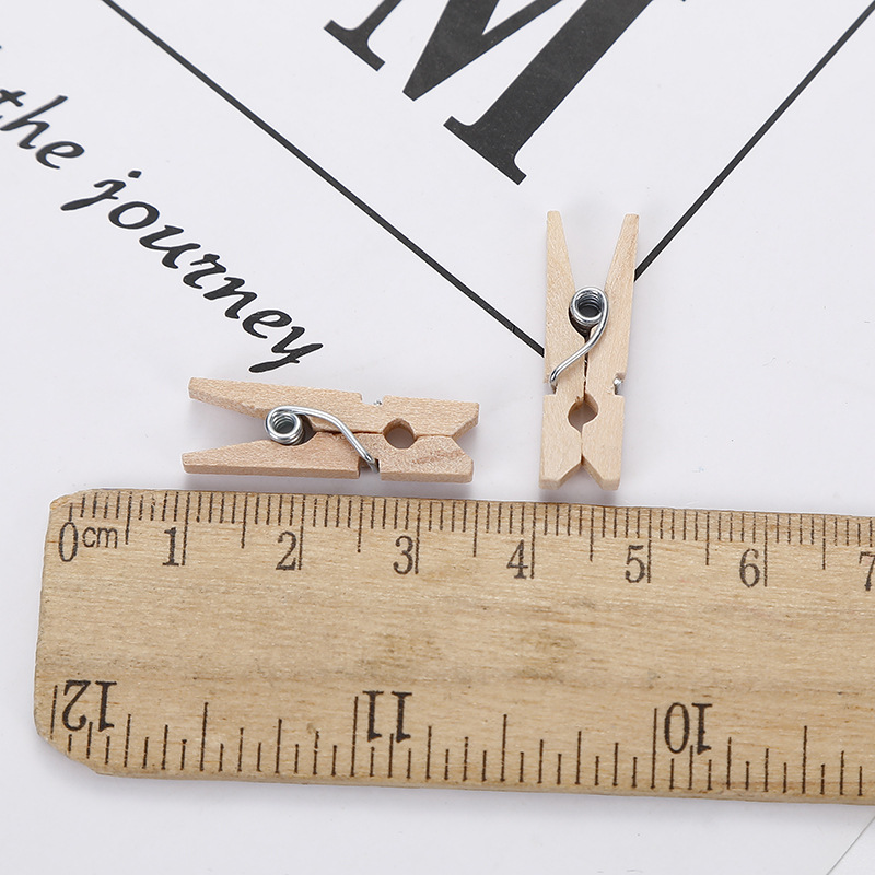 Factory spot 2.5cm wooden clip color photo clip DIY decorative clip Christmas clip mini wooden clip wooden clothes clip