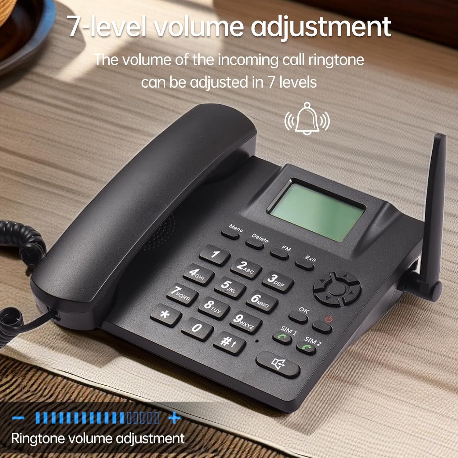 Gsm Wireless Card Telephone Sim Dual Sim Business Home Landline Fm Radio Supports Multi-Language