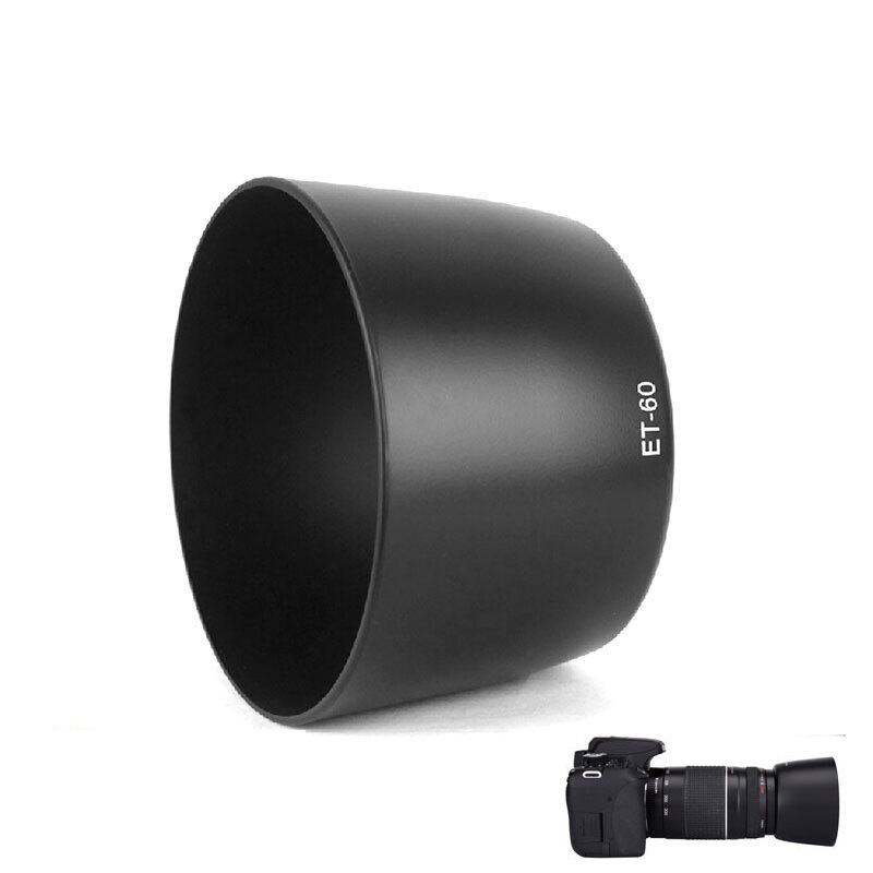 ET-60 lens hood 58mm suitable for Canon 75-300 55-250 lens without dark angle reversible sunshade