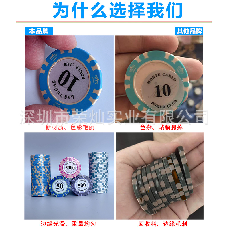 Clay Chips Crown Factory Wholesale Texas Hold'Em Poker Chess and Card Room Special Mahjong Chips Coins Can Be Customized with Logo