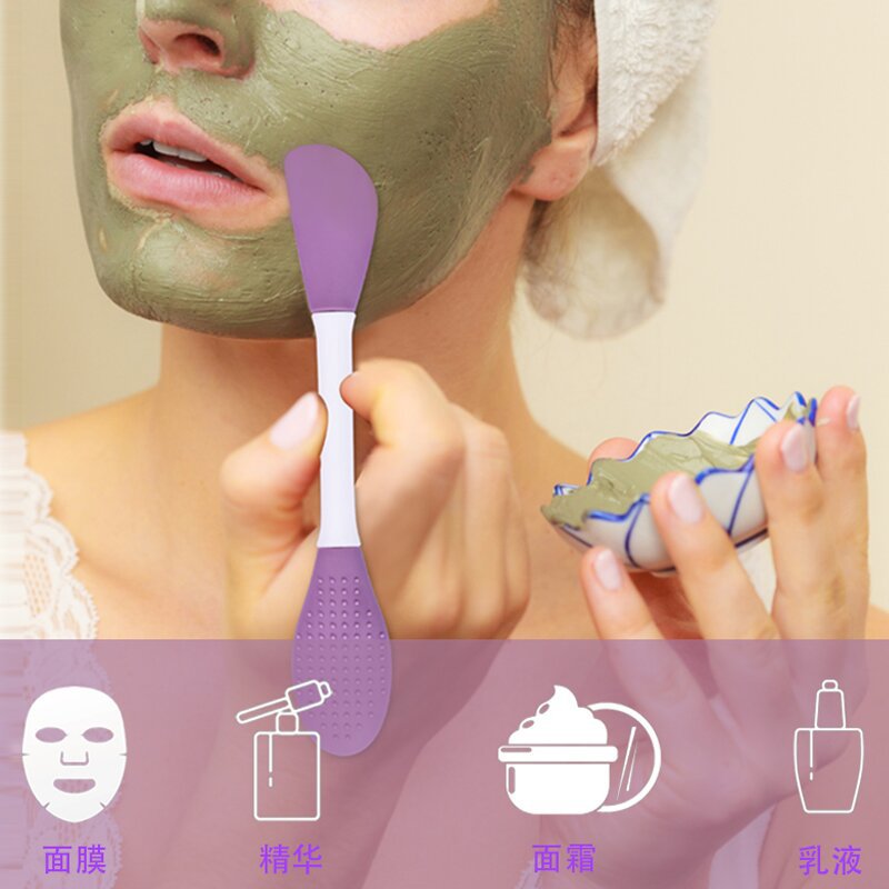 Double-head mask brush Silicone wash brush mud film special scraper daub beauty salon cloth cleansing brush cleaning tools