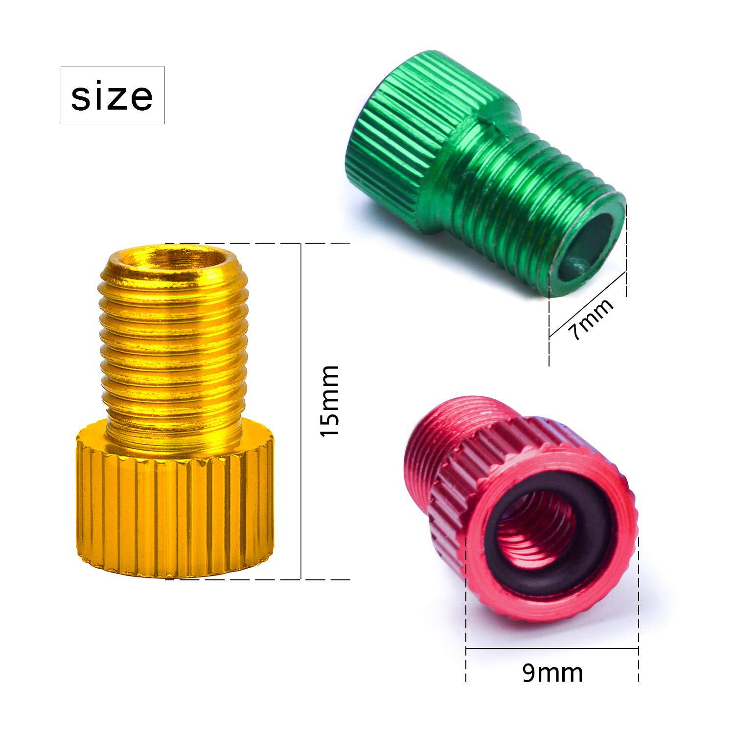 Bicycle Aluminum Alloy French to American Conversion Nozzle Road Bike Fixed Gear French Nozzle to American Nozzle French Copper Adapter Accessories