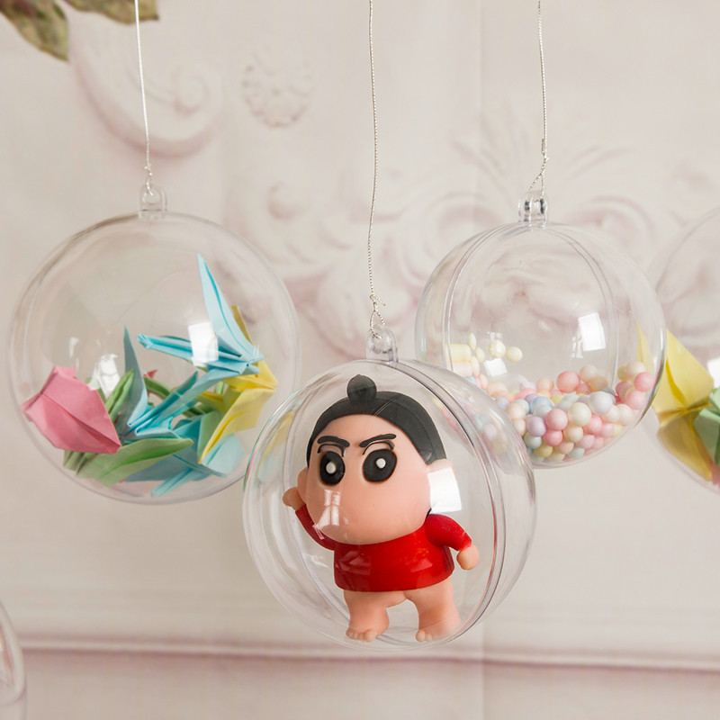 Wholesale transparent ball plastic ball shell acrylic 5-12cm Christmas ball PS hollow ball Christmas decoration hanging ball
