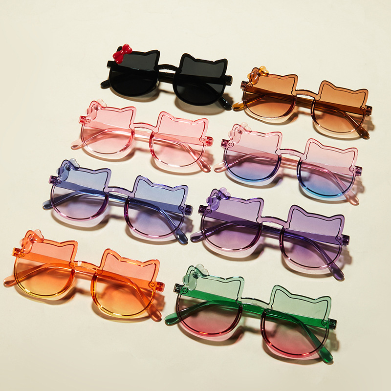 Новые стильные детские солнцезащитные очки оптом, мультяшные очки для девочек, симпатичные очки для защиты от солнца