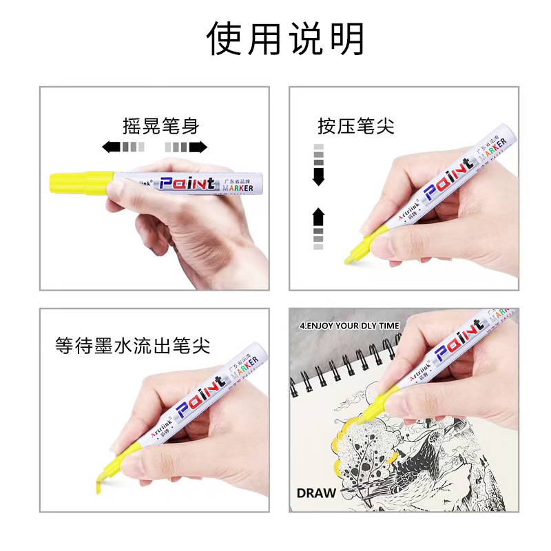 Paint Pen for Tiles and Floor Tiles, Anti-Mold, Waterproof, Non-Fading, Industrial Touch-Up Marker Pen, Waterproof and Anti-Mold