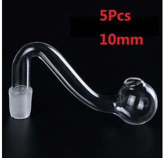 Ready Supply of Transparent Male Mouth 10mm Glass Smoking Pot Glass Accessories Glass Pipe