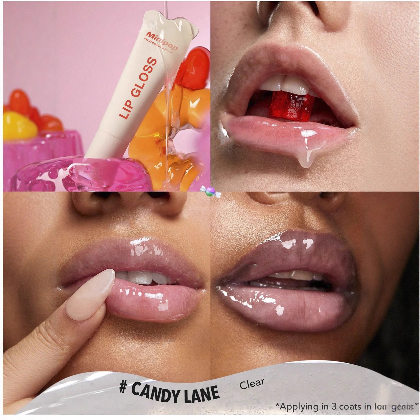 6-Color Cross-Border Popular Minipop Lip Balm Amazon and Aliexpress Best-Selling Makeup Lip Oil Foreign Trade Beauty Glossy Finish