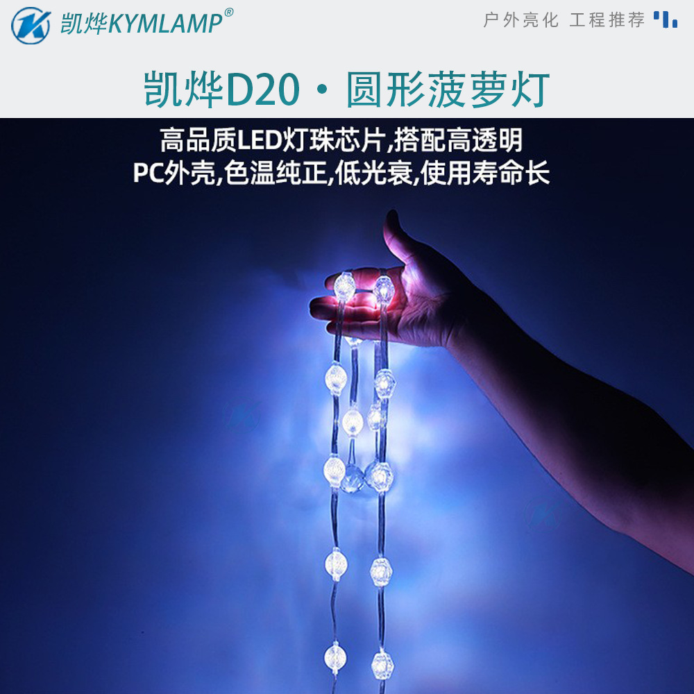 3D Pineapple Light Rgb Programmable 512 Marquee Light Outdoor Full-Color Light String Bar Ktv Atmosphere Neon Light Customization