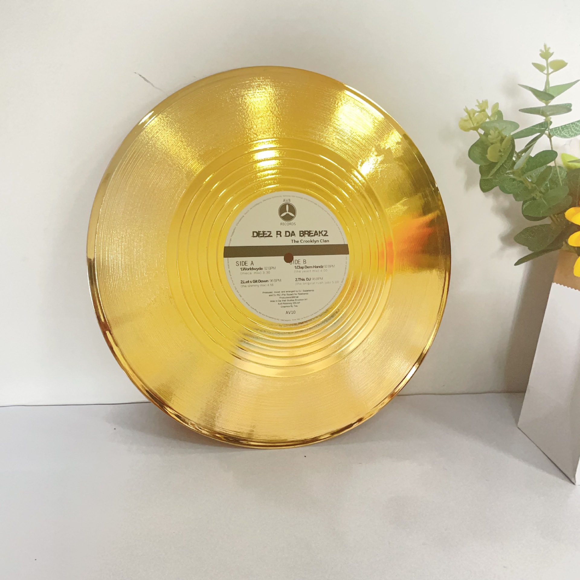 Креативные золотые имитационные цветные наклейки из прозрачного винила в стиле ретро для украшения стен, музыкальный бар, ностальгические орнаменты CD