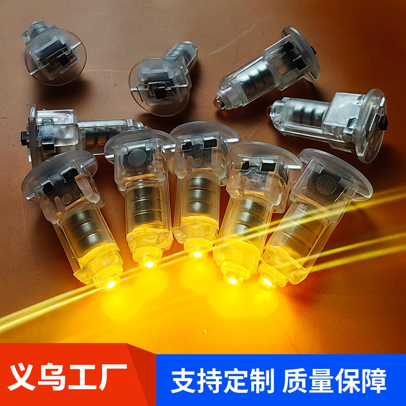 Bamboo Wood Satchel Plastic Lantern Pole DIY Lantern Accessories LED Small Yellow Lantern Translucent Bottom Switch Lantern Wick