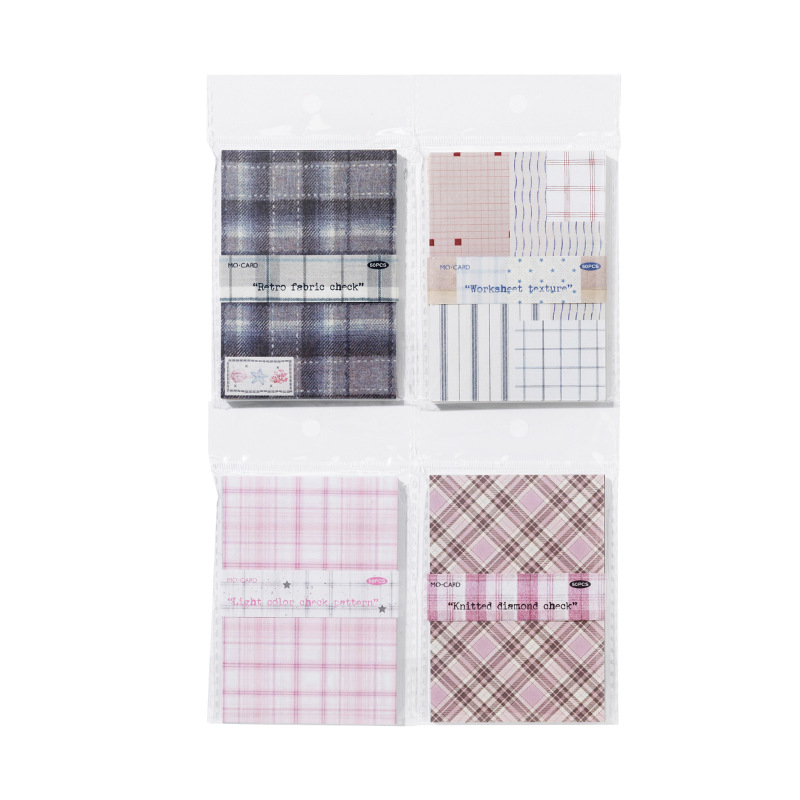Vintage Material Paper Plaid Market Non-Sticky Paper Journal Cover DIY Background Decorative Base Paper