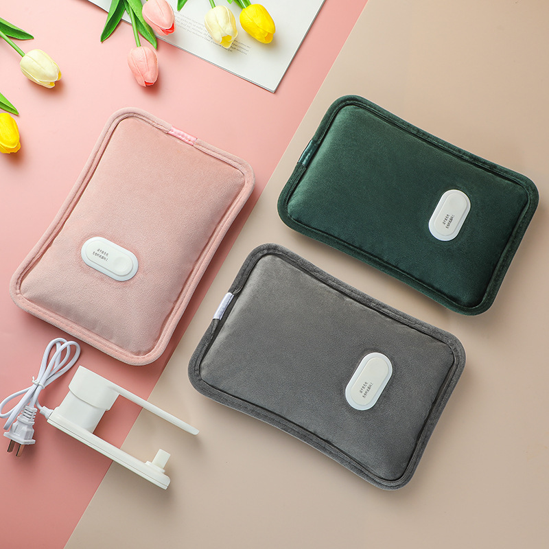 Manufacturer Wholesale National Standard Rechargeable Hot Water Bottle Water and Electricity Separated Velvet Hot Water Bottle Explosion-Proof Hand Warmer Available in Stock