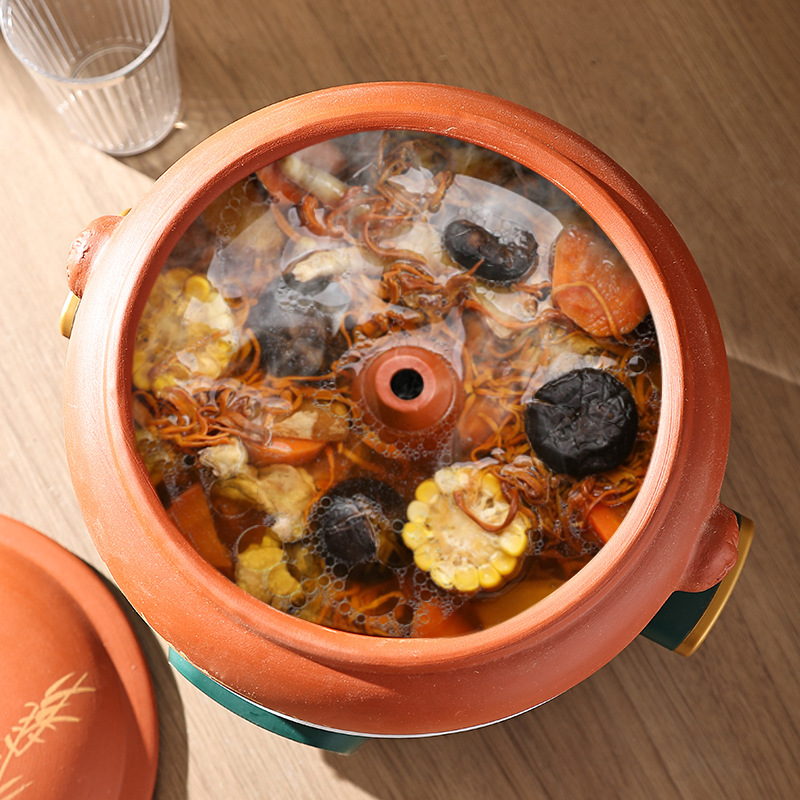 Featured Ceramic Skipper Steam Pot Household Steamer Non-purple Sand Gas Cooker Chicken Night Sweat Chicken Pot Steam Soup Pot Special Bottom Pot