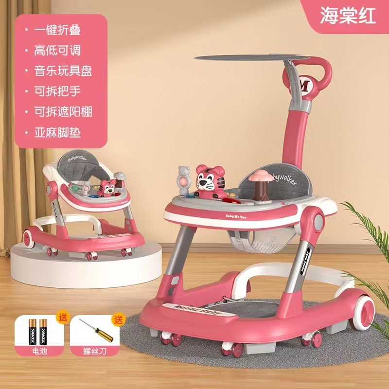 Baby walker anti-o-leg three-in-one baby walker 6-18 months foldable anti-rollover walker