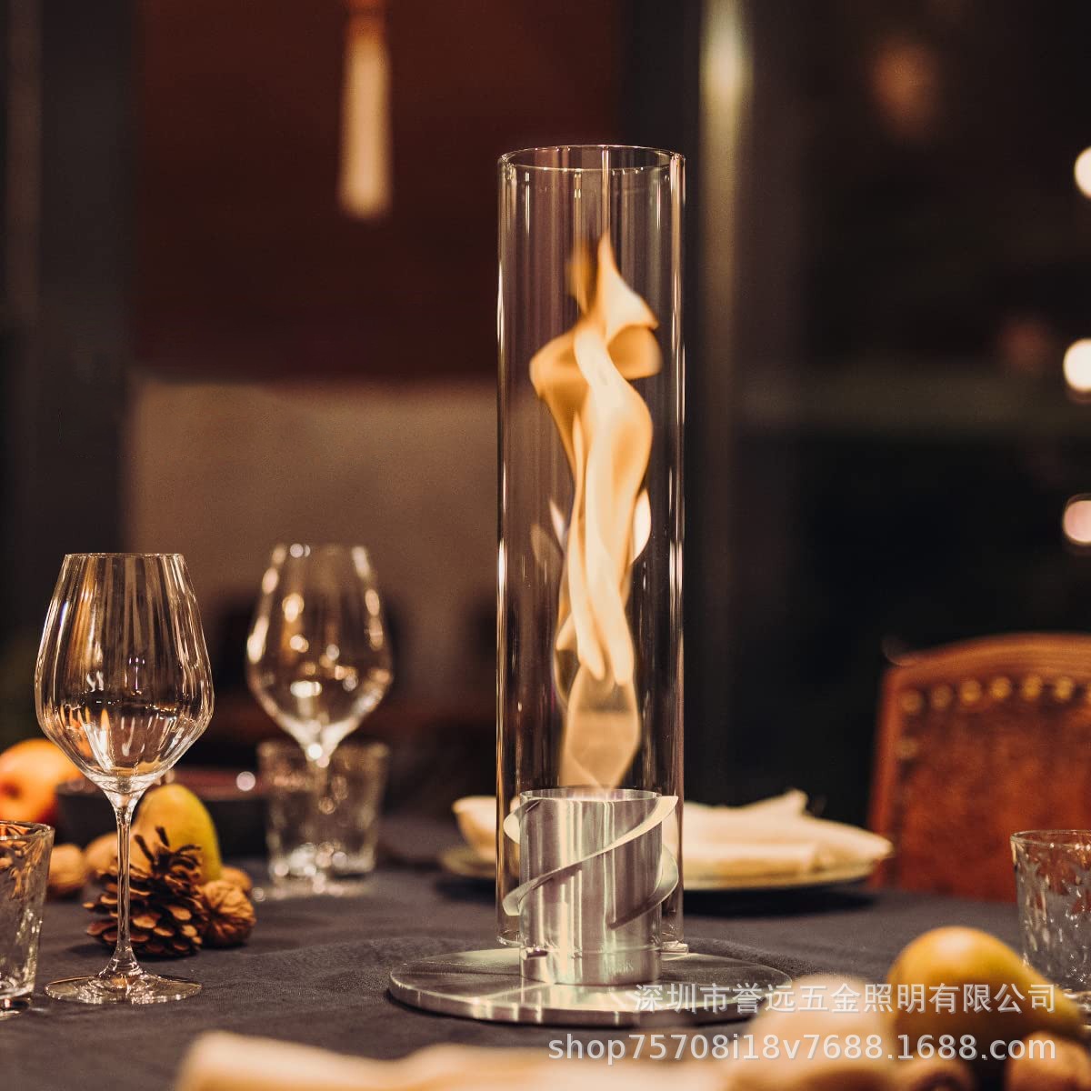 Amazon cross-border hot sale real fire alcohol fireplace indoor fire tornado rotating real flame atmosphere heating fireplace