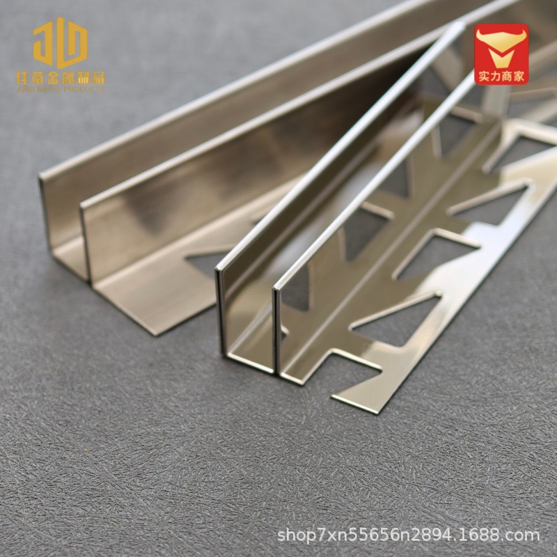 Stainless Steel F-Type Glass Slot Sunken Shower Room Bathroom Partition Slot Embedded Piece U-Shaped Edge Strip