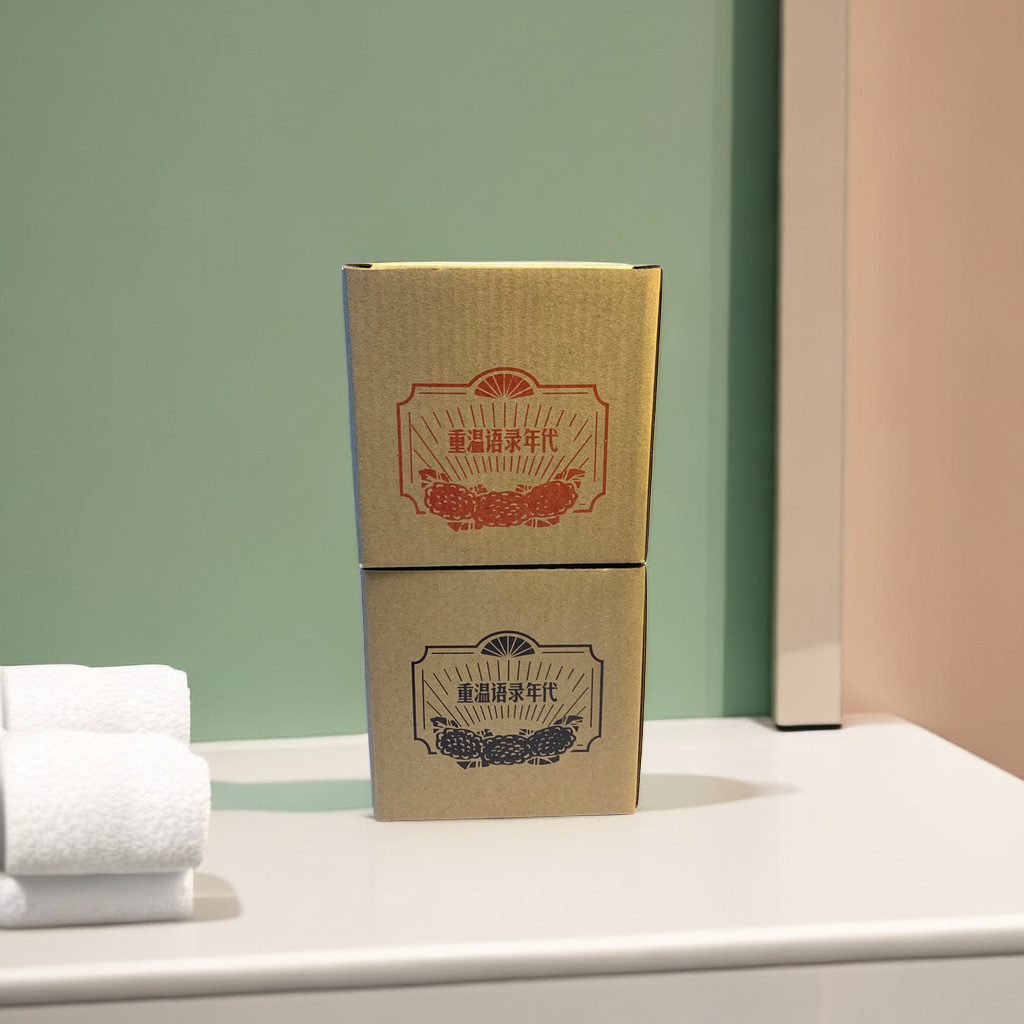 Эмалированная кружка в специальной коричневой крафт-упаковке, простая и привлекательная, синяя сумка, биоразлагаемая и экологически чистая